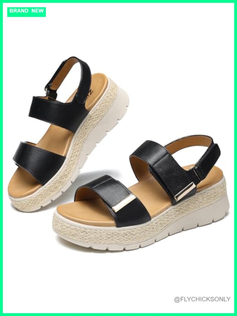 Womens Espadrille Wedge Sandals Faux Leather Orthopedic Arch Support Platform